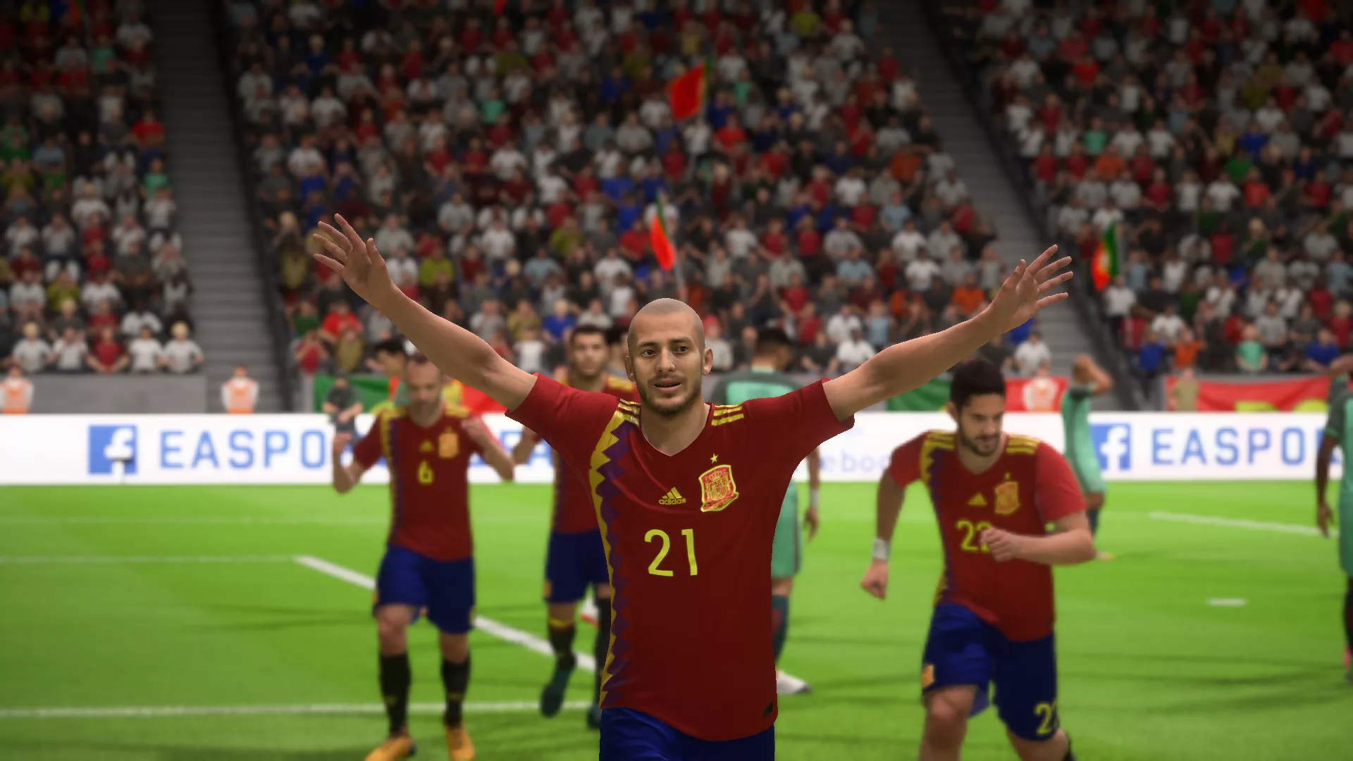 Игровой кадр FIFA 18: гол сборной Испании