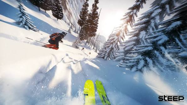Игровой кадр Steep: спуск по склону